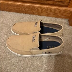 Huk Men's Beige Slip-On Loafers